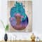 Designart - Portrait of Afro American Woman With Blue Hair II - Modern Print on Natural Pine Wood